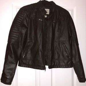 Black Faux Leather Moto Jacket